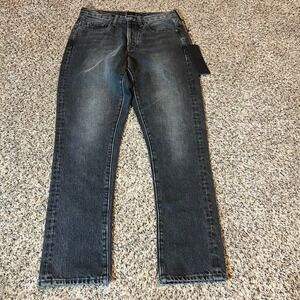 EDWIN Jeans Womens Black Wash Straight Leg Button Fly Denim Size 26
